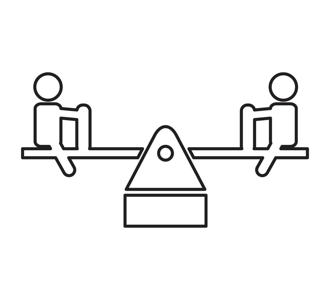 Seesaw icon flat style illustration vector