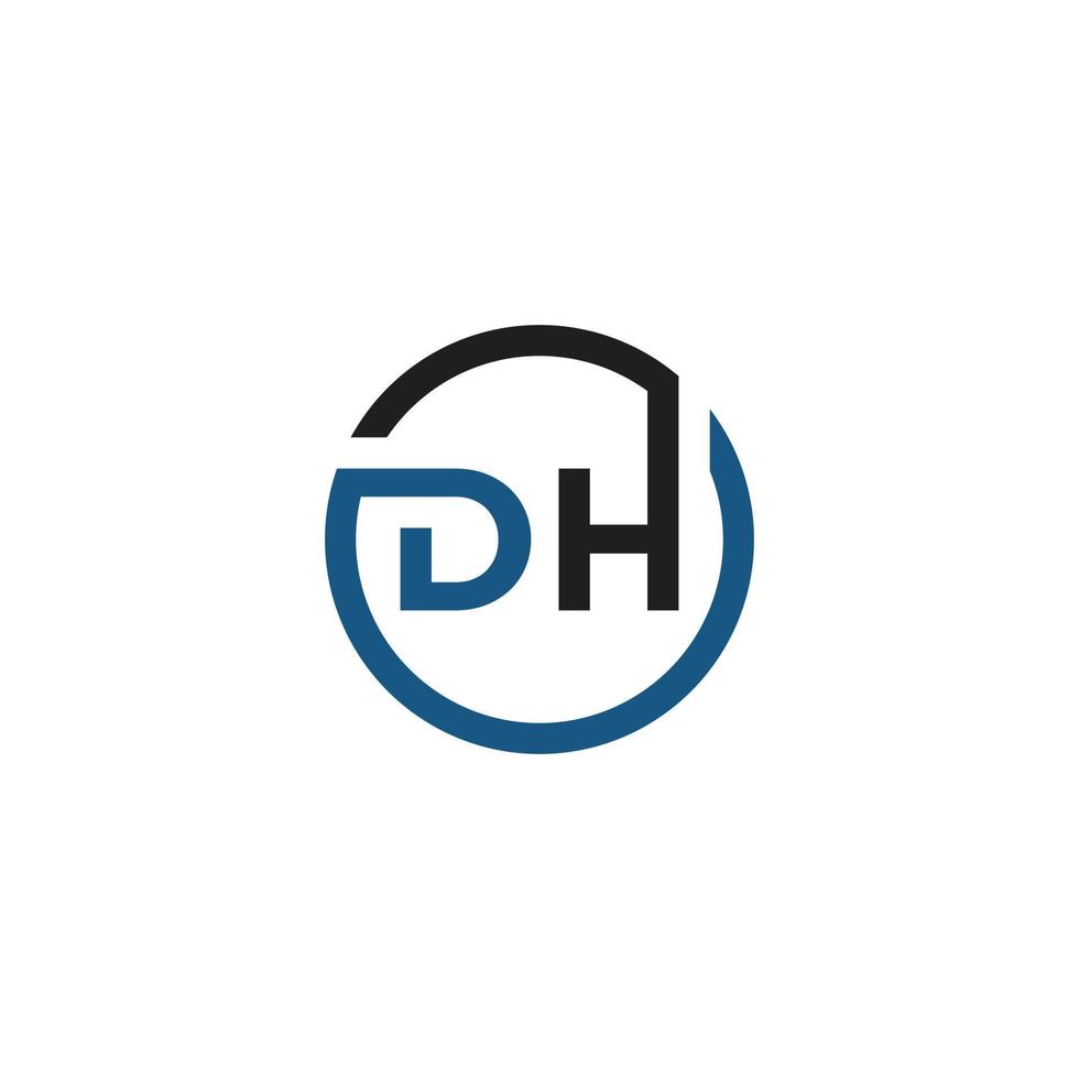 DH or HD initial letter logo design vector. vector