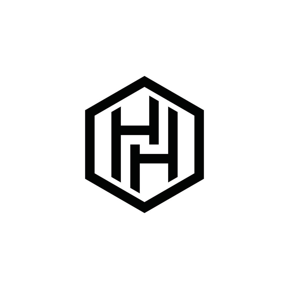H or HH initial letter logo design concept vector