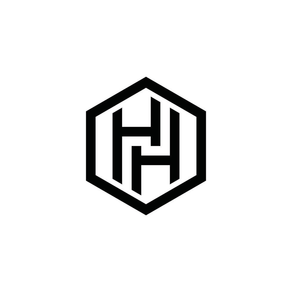 concepto de diseño de logotipo de letra inicial h o hh vector