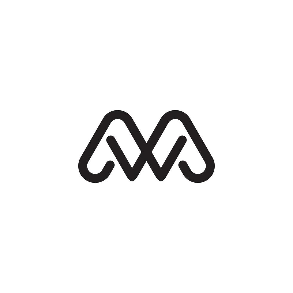 MW or WM initial letter logo design vector. vector
