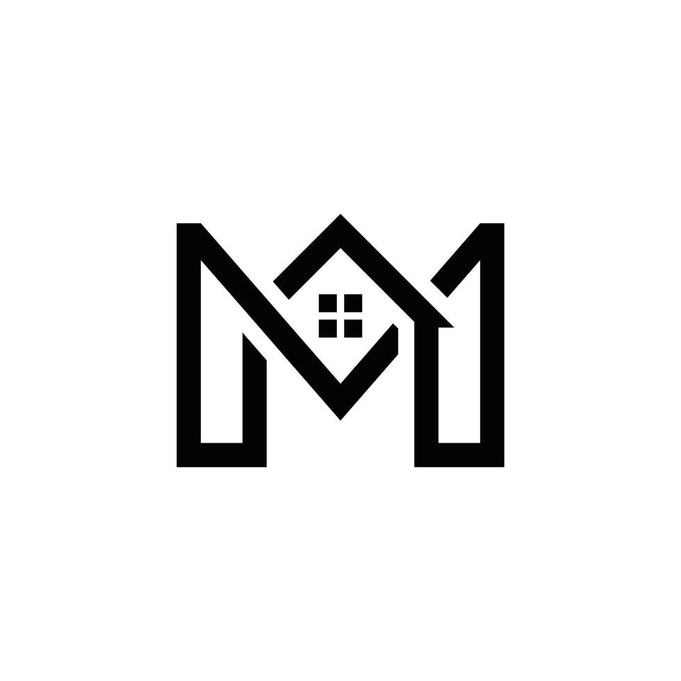 Initial letter M construction logo design concept vector