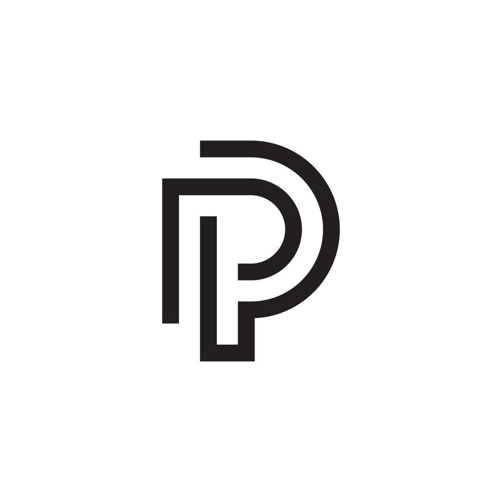 vector de diseño de logotipo de letra inicial pp o p.