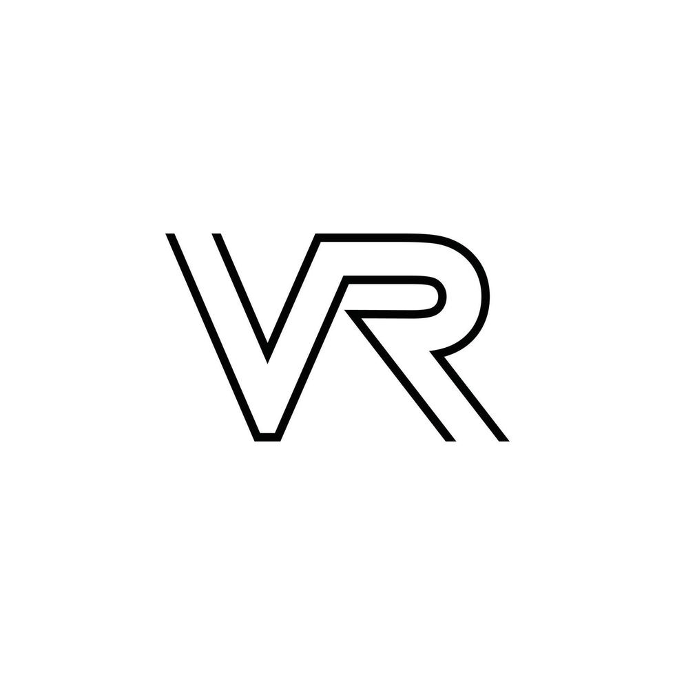 concepto de diseño de logotipo de letra inicial vr o rv. vector