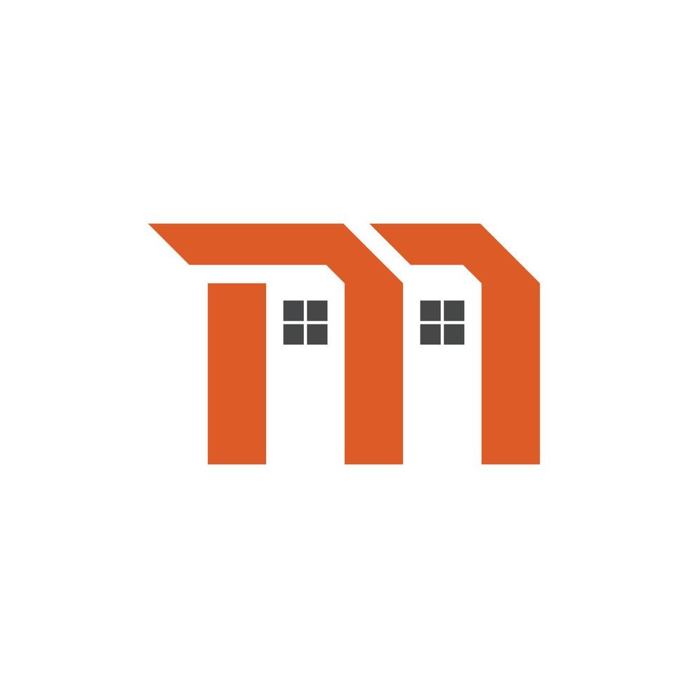 concepto de vector de diseño de logotipo de construcción de letra m