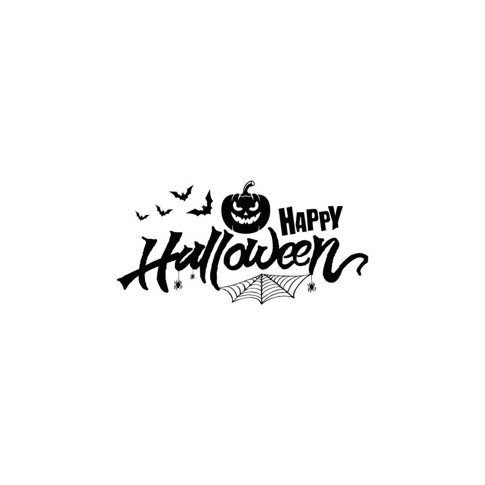 letras vectoriales de feliz halloween. letras de vacaciones para banner. cartel de feliz halloween, tarjeta de felicitación, invitación de fiesta. ilustración vectorial vector