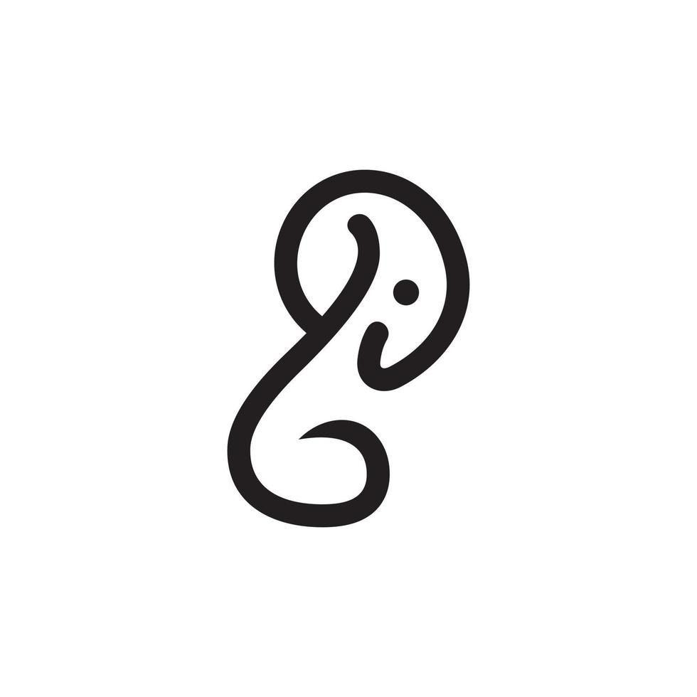Elephant outline logo, simple vector illustration of the elephant.