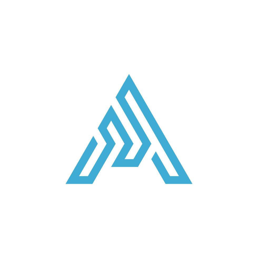 Letter A vector logo design triangle concept.