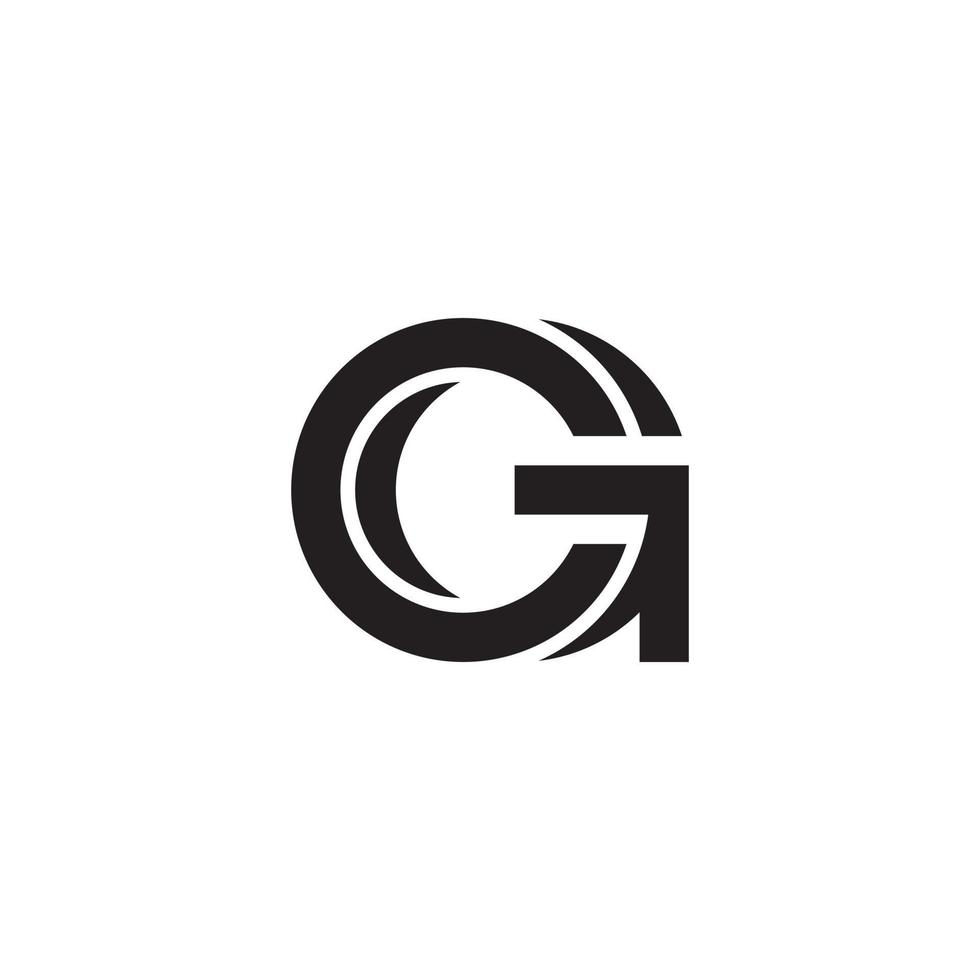 CG or GC initial letter logo design vector