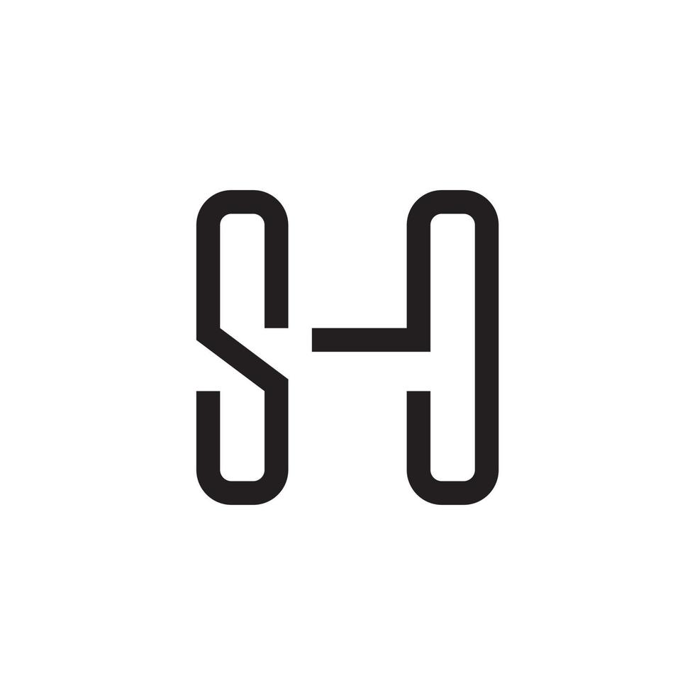 SH or HS Initial letter logo design monogram vector