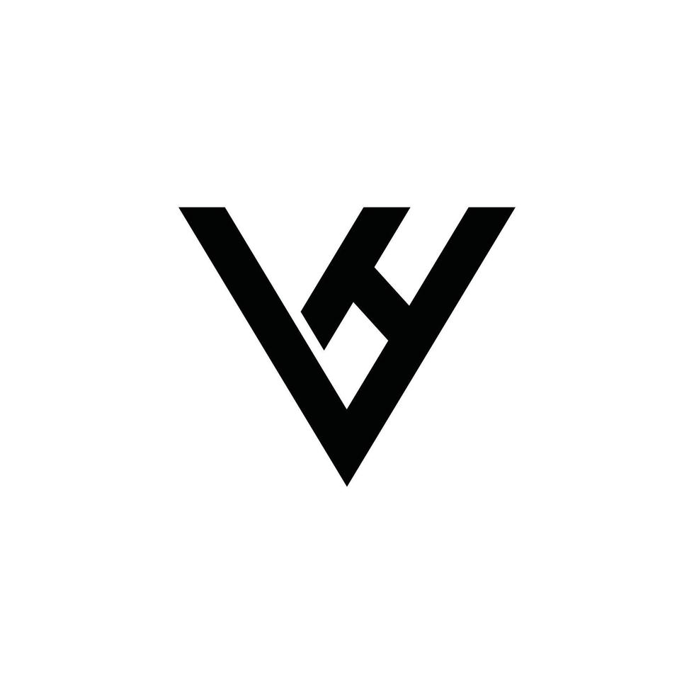 concepto de diseño del logotipo de la letra inicial vh o hv. vector
