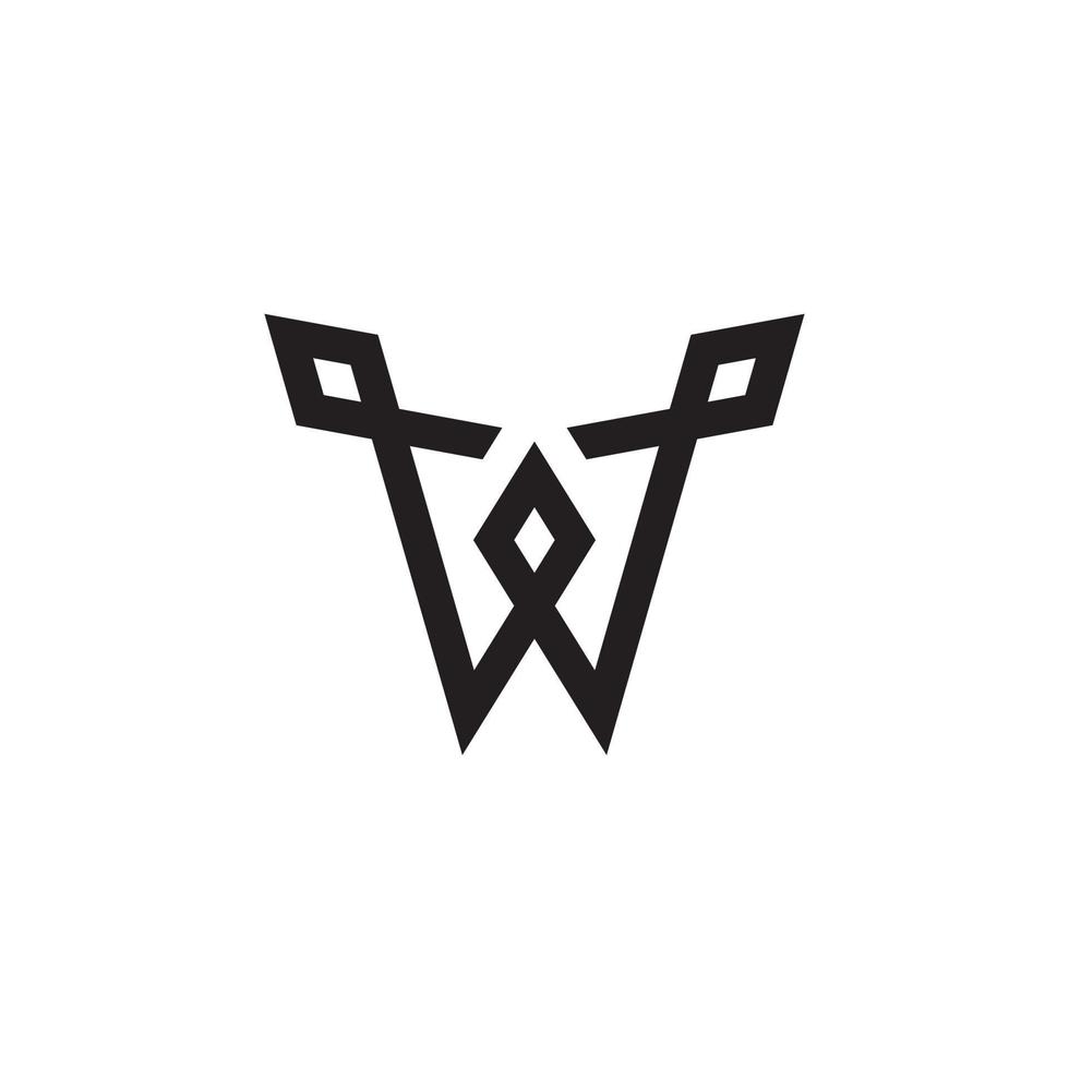 plantilla de vector de diseño de logotipo de letra inicial w