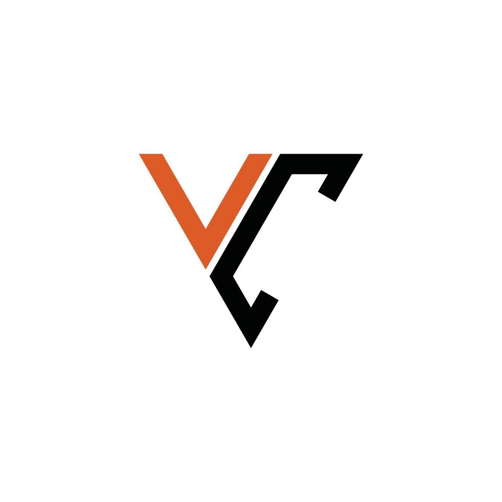 concepto de diseño de logotipo de letra inicial vc o cv. vector