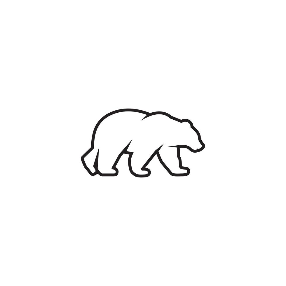 Illustration of a bear icon using lines. Bear vector