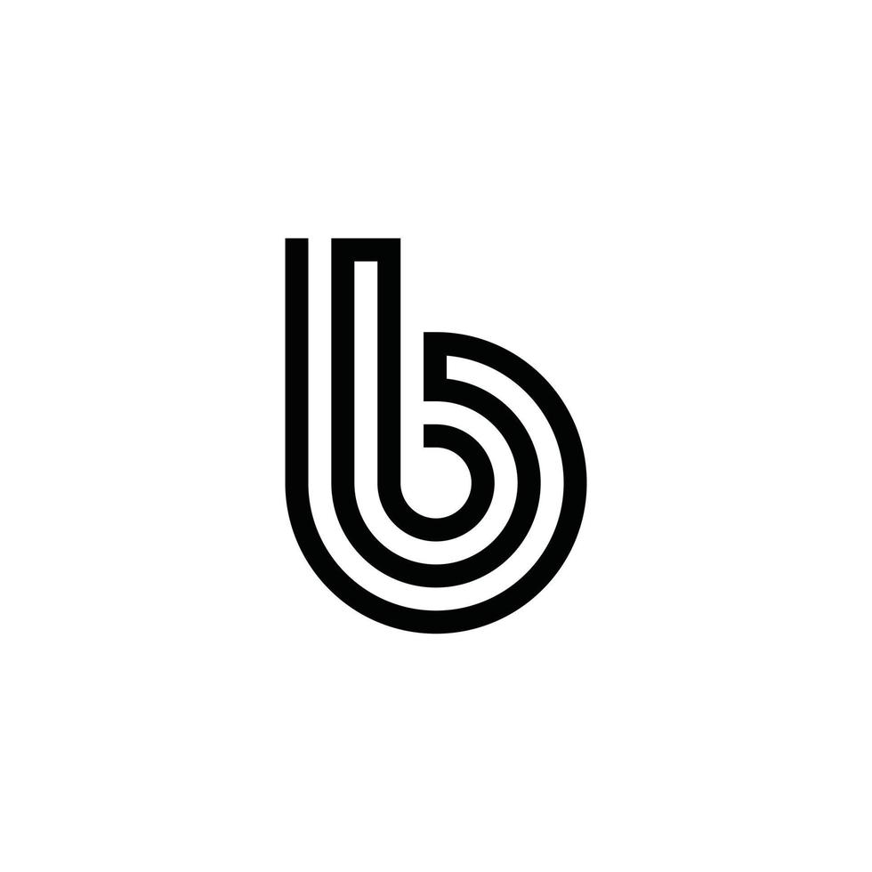 B or BB initial letter logo design concept vector