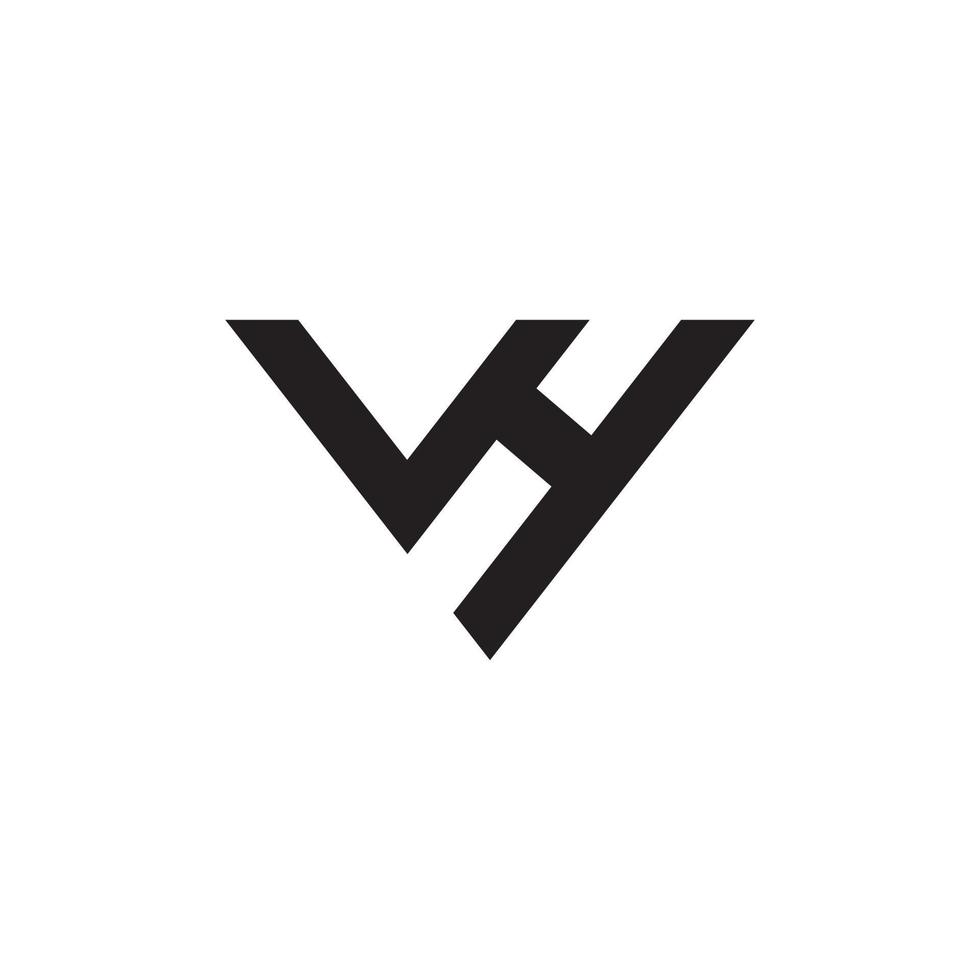 concepto de diseño del logotipo de la letra inicial vh o hv. vector