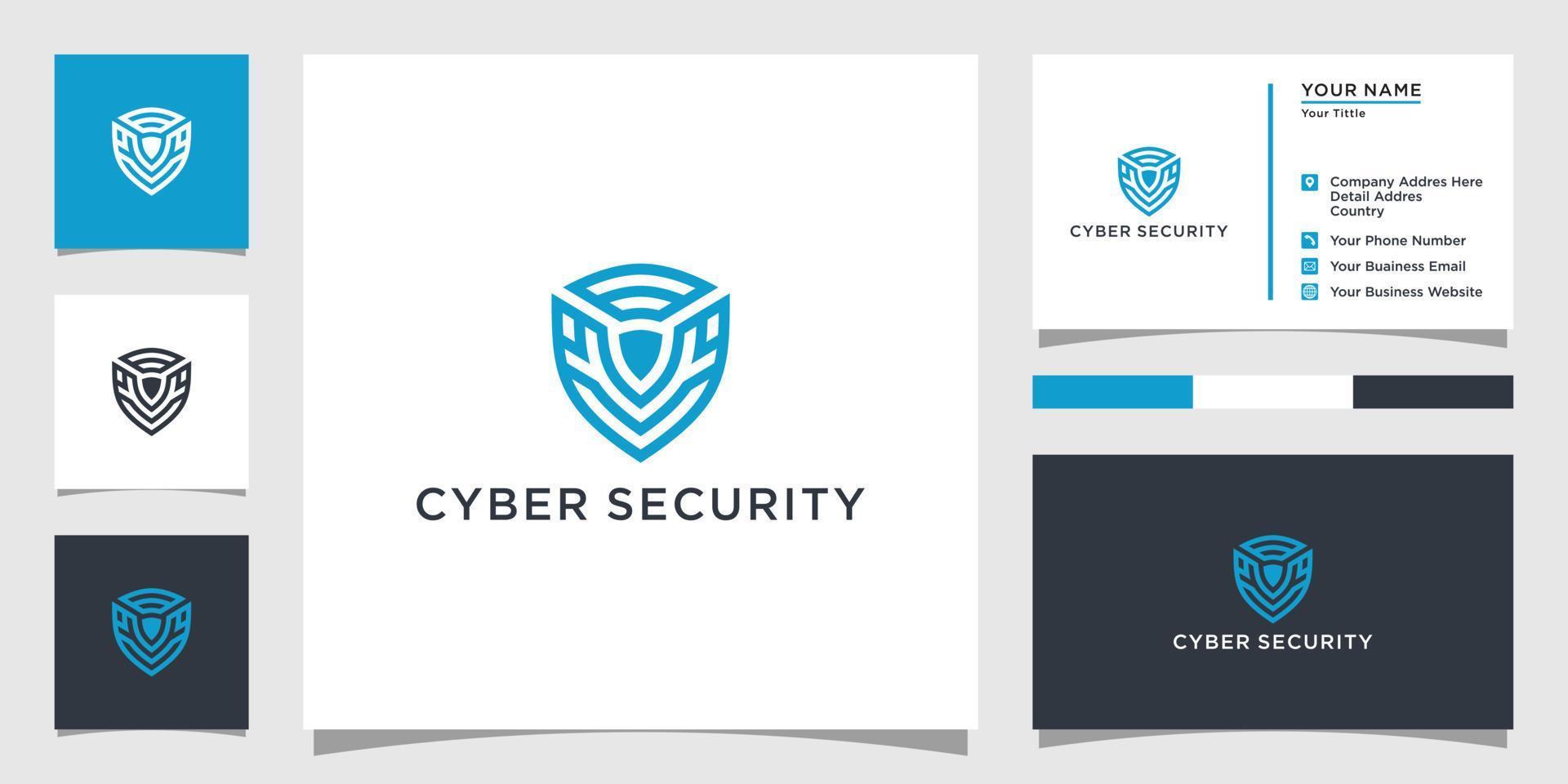 Shield icon logo. cyber security symbol. vector