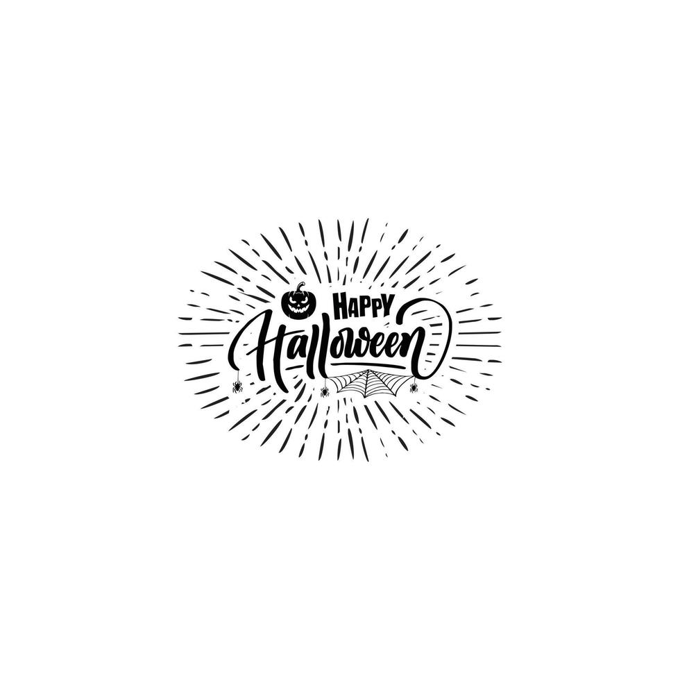 Happy Halloween vector lettering. Holiday lettering for banner. Happy Halloween poster, greeting card, party invitation.