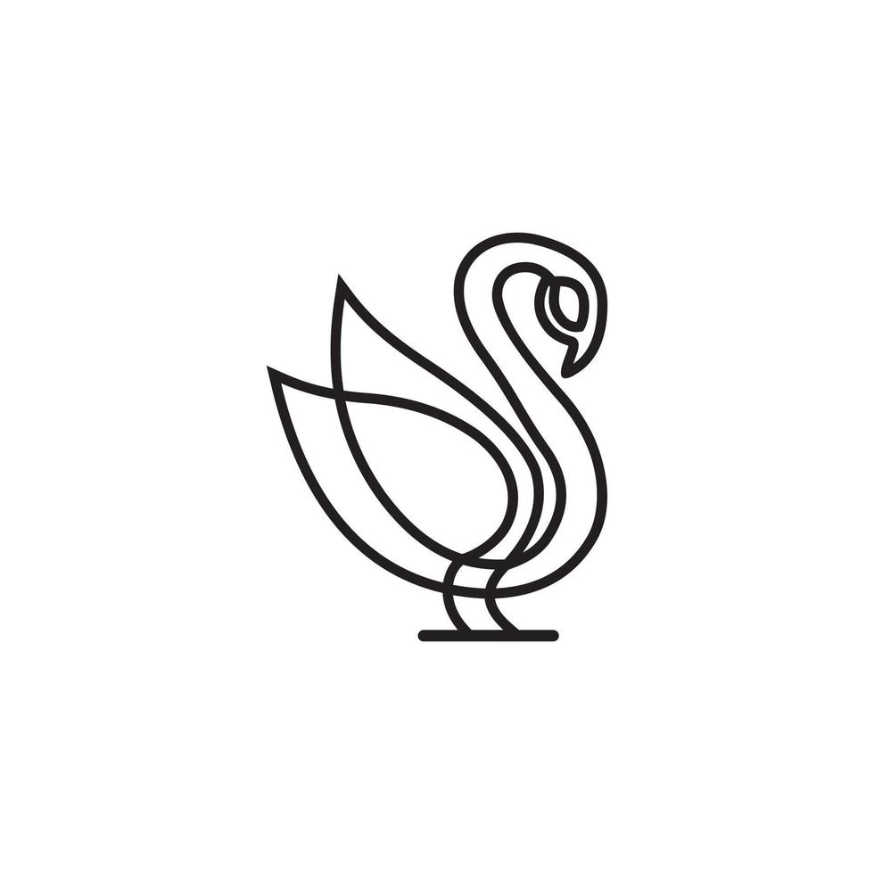 concepto de vector de diseño de logotipo de cisne. icono de cisne