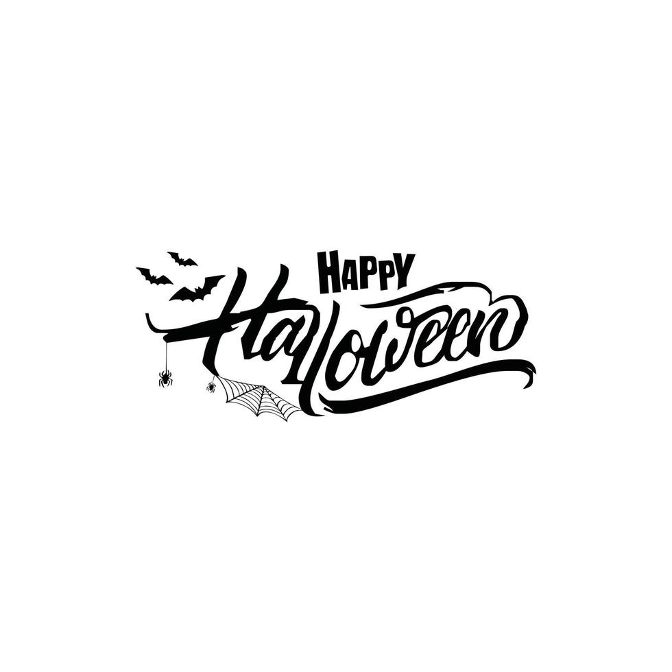 letras vectoriales de feliz halloween. letras de vacaciones para banner. cartel de feliz halloween, tarjeta de felicitación, invitación de fiesta. vector