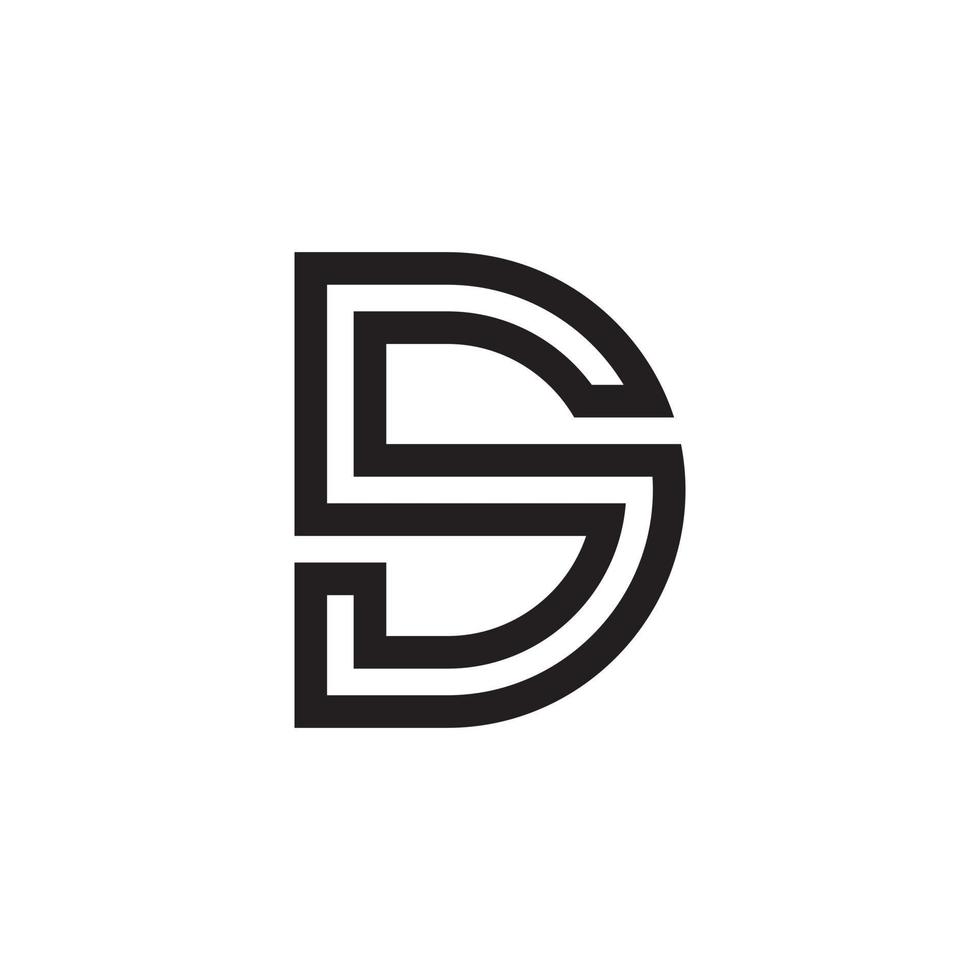 SD or DS initial letter logo design concept vector