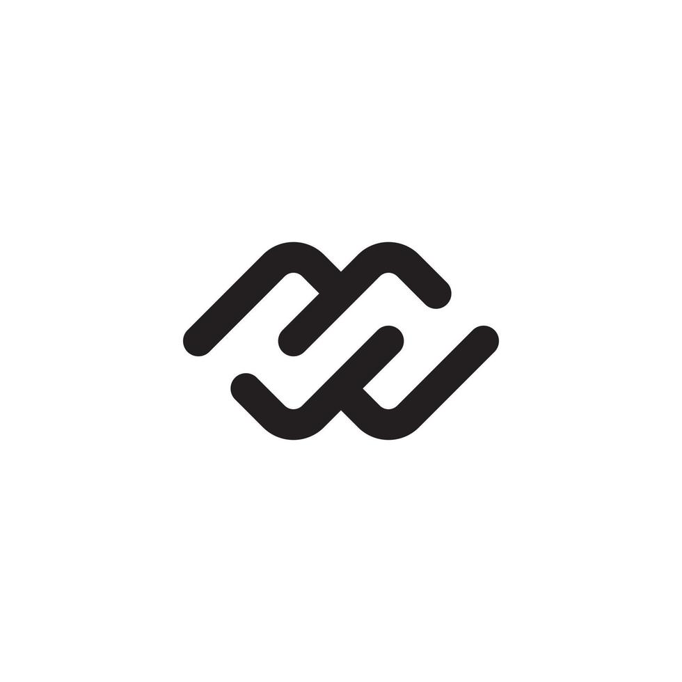 MW or WM initial letter logo design vector. vector