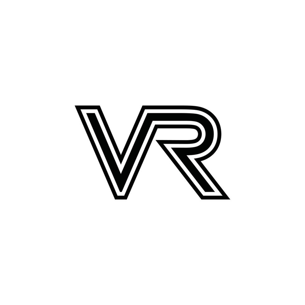 concepto de diseño de logotipo de letra inicial vr o rv. vector