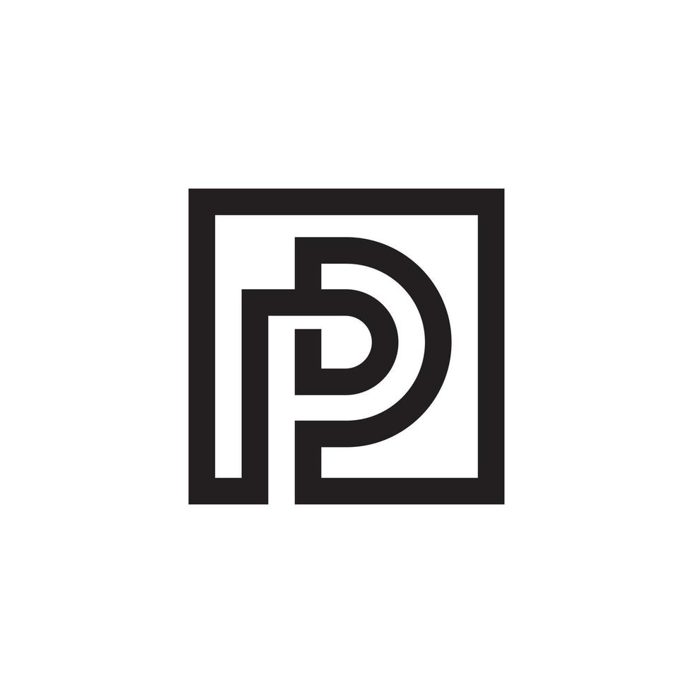 PD or DP letter logo design template vector