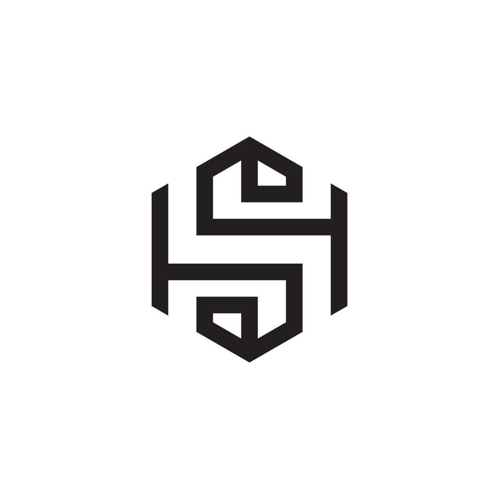 monograma de diseño de logotipo de letra inicial sh o hs vector