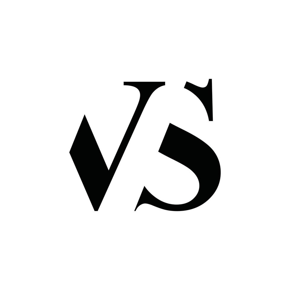 VS or SV initial letter logo design vector