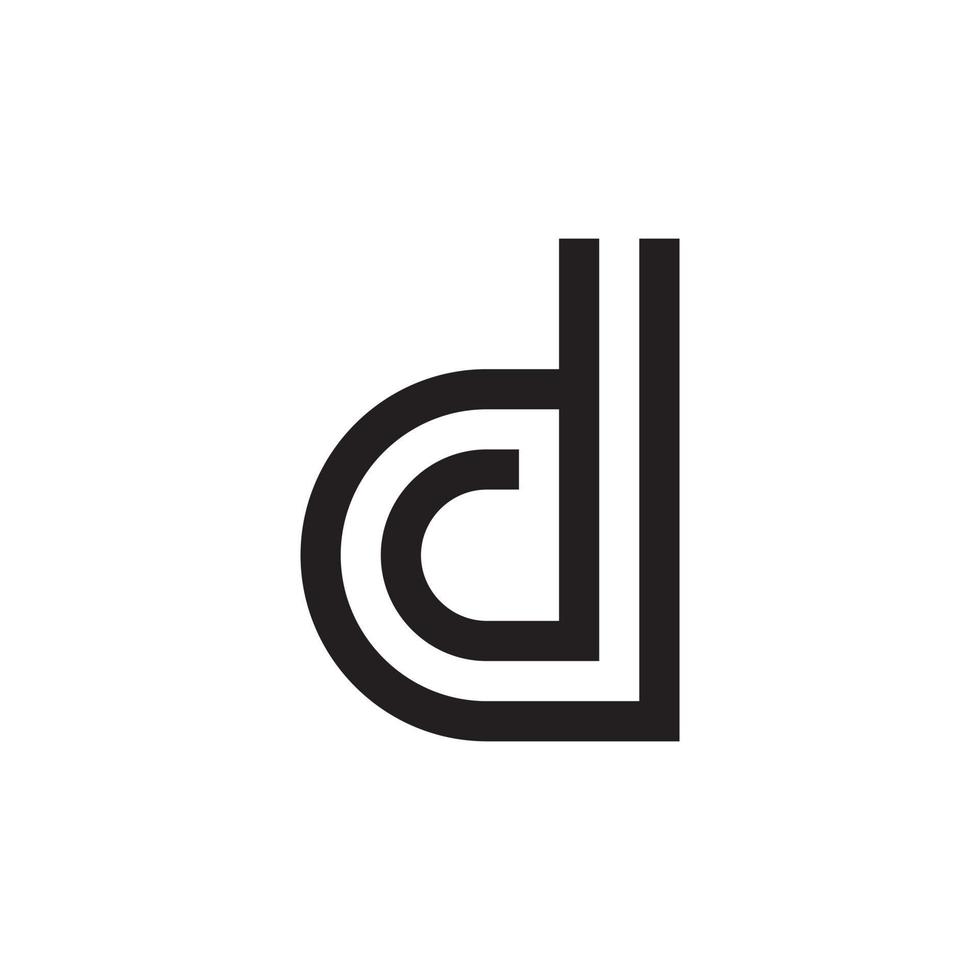 D or DD initial letter logo design vector