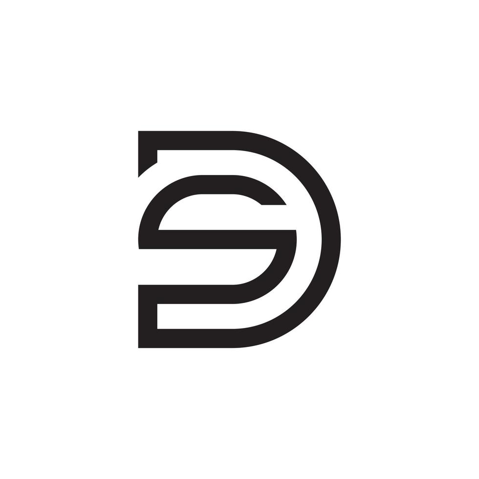 concepto de diseño de logotipo de letra inicial sd o ds vector