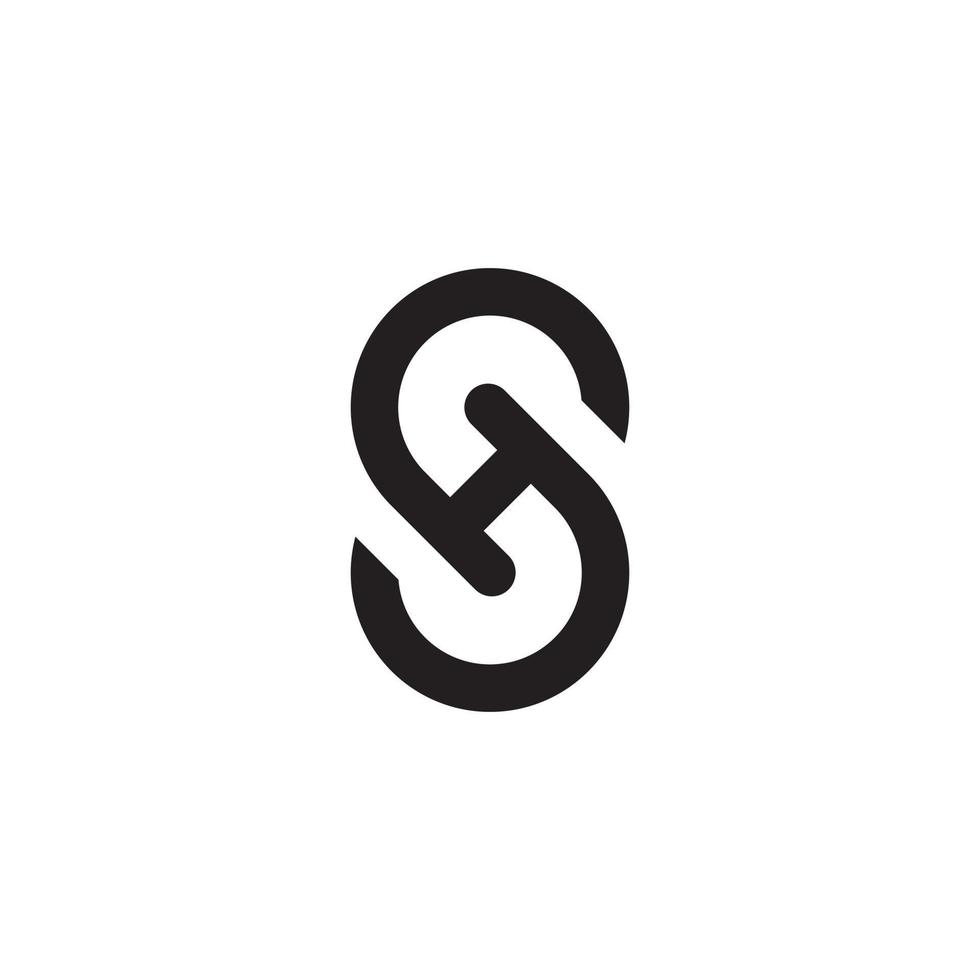 SH or HS Initial letter logo design monogram vector