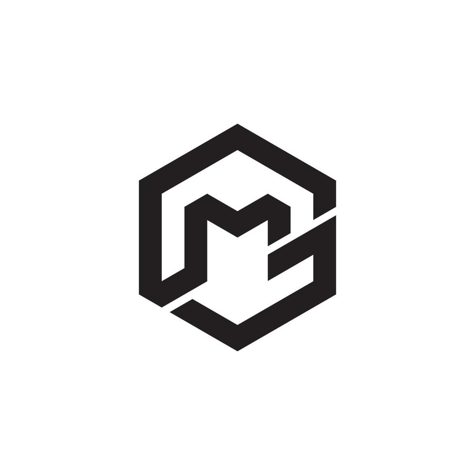vector de diseño de logotipo de letra inicial gm o mg