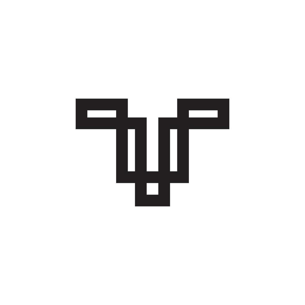 T or TT initial letter logo design vector. vector