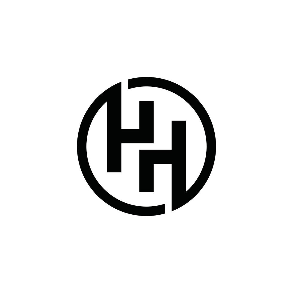 H or HH initial letter logo design concept vector
