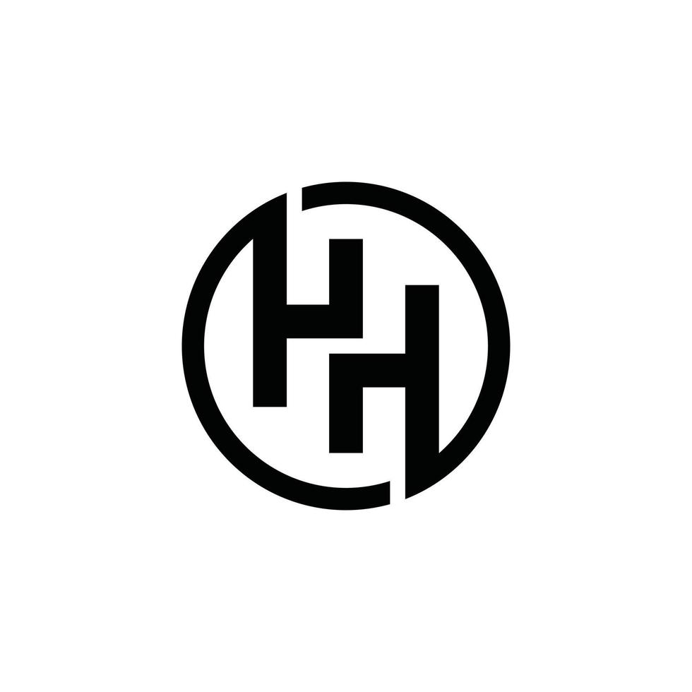 concepto de diseño de logotipo de letra inicial h o hh vector