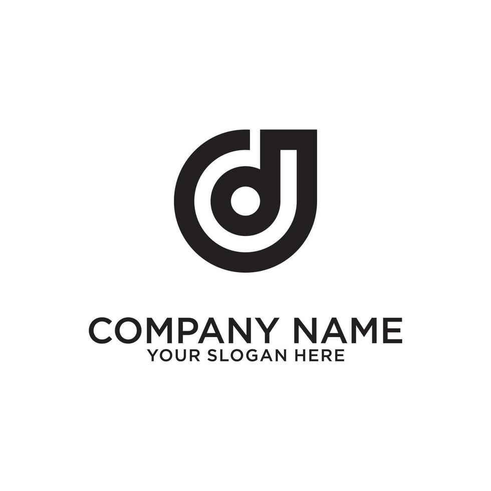 D or DD initial letter logo design vector