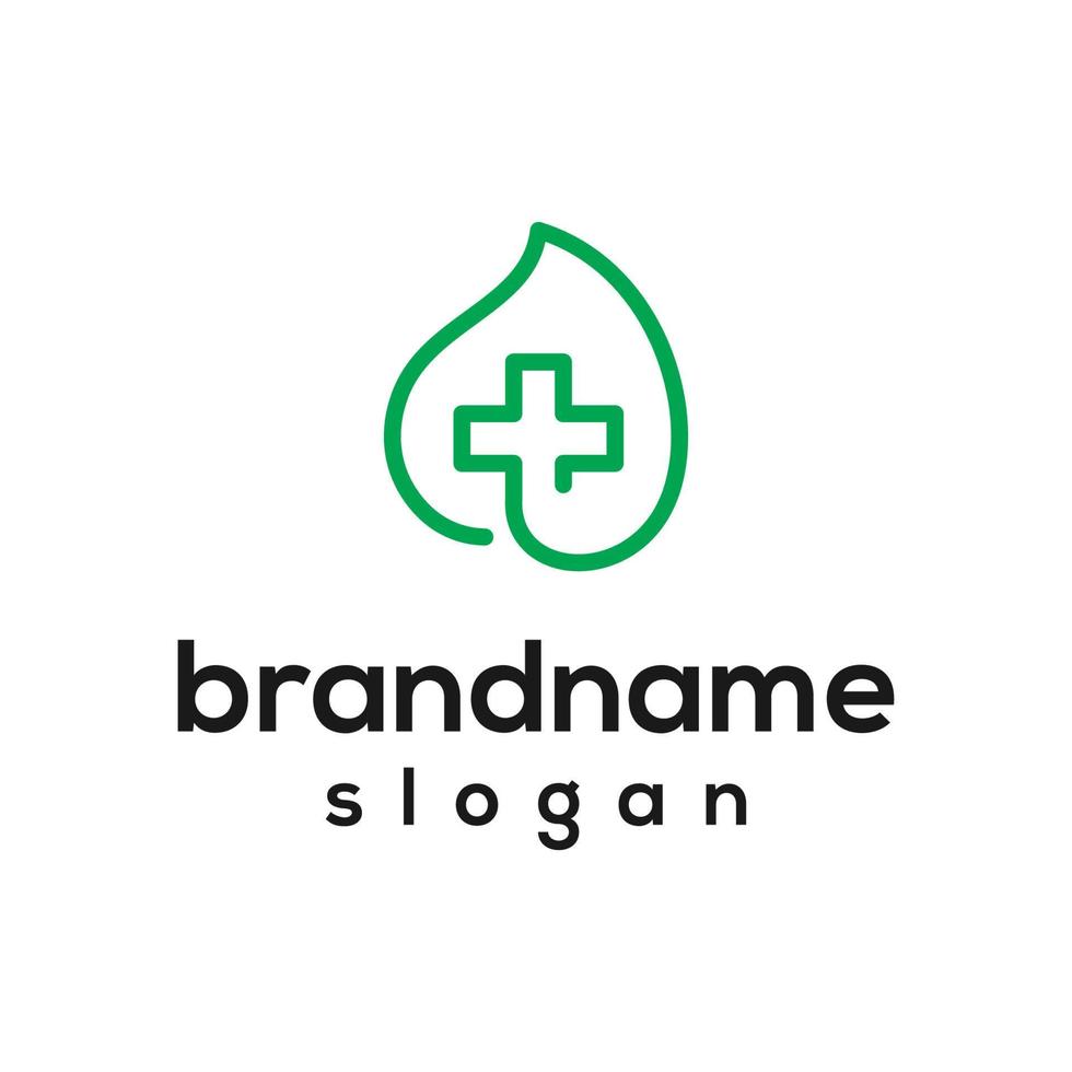 Vector graphic of leaf medical logo design template