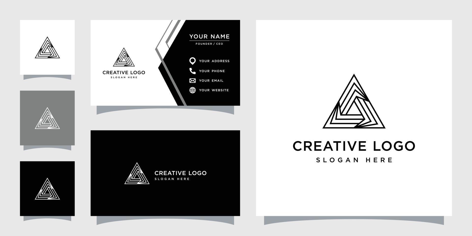 Vector graphic of abstract triangle logo design template