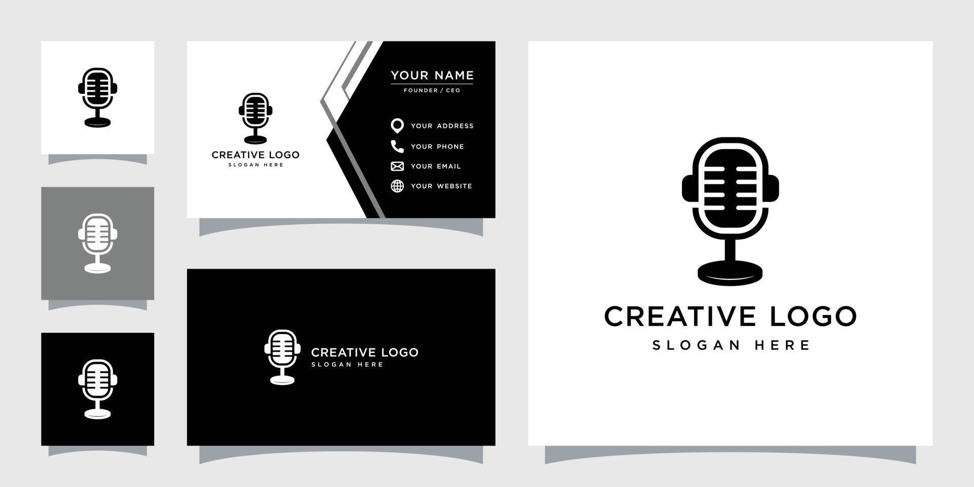 Vector graphic of podcast logo design template