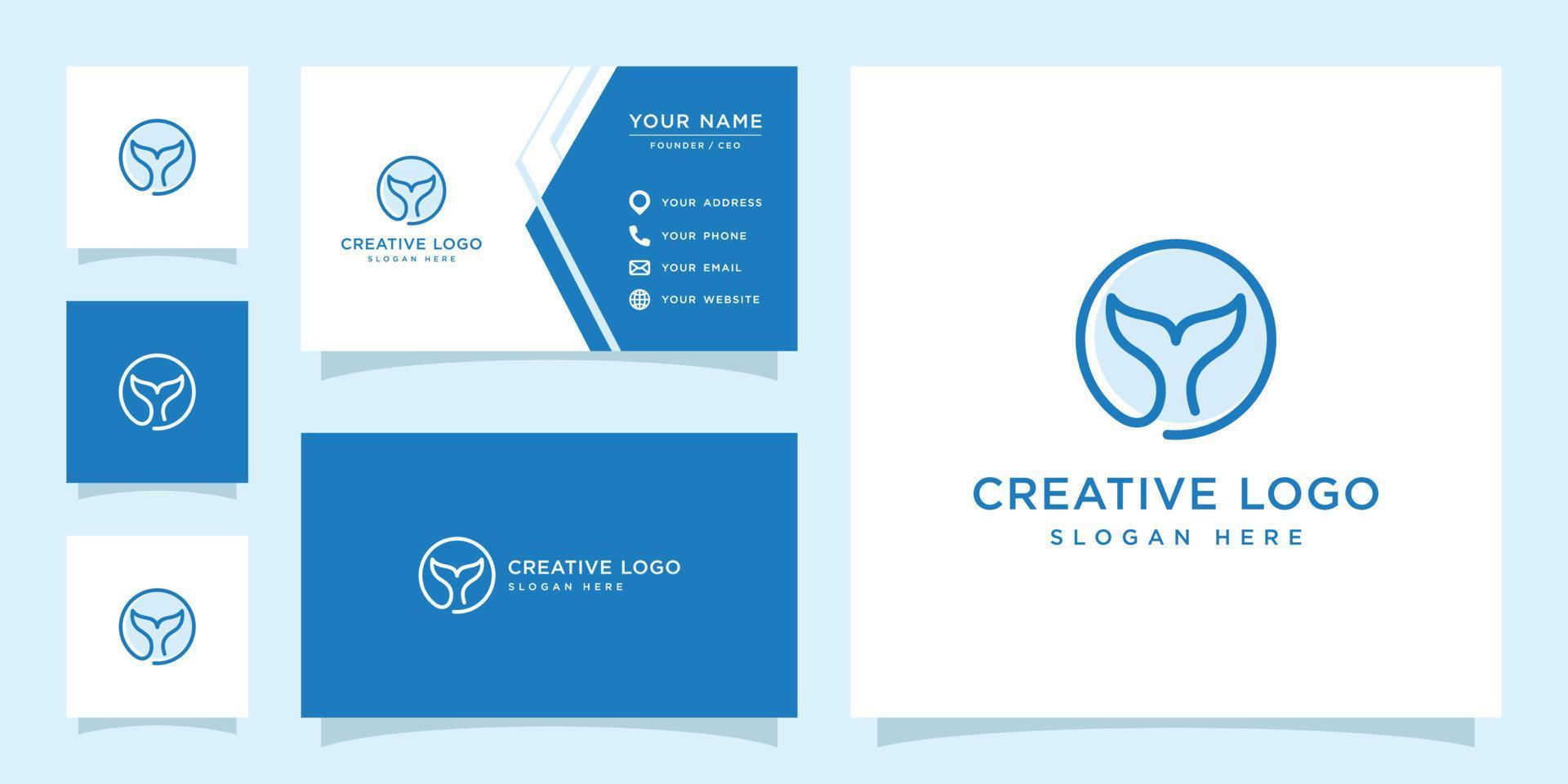 Vector graphic of whale tail logo design template