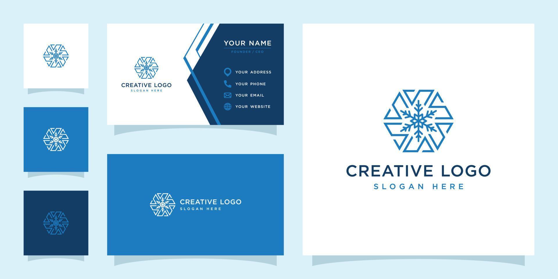 Vector graphic of abstract snow logo design template