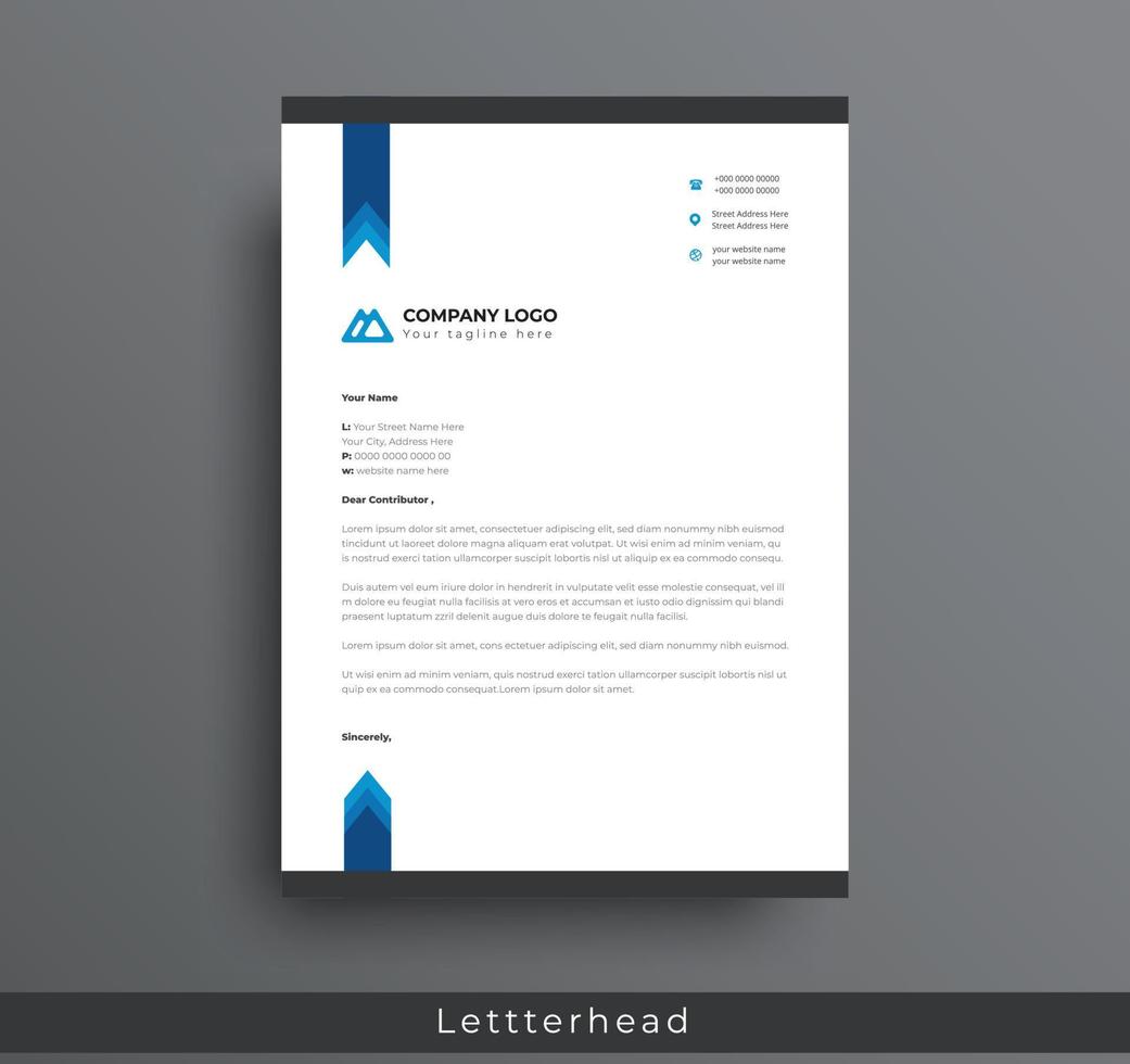 Modern Creative and Clean business style letterhead Design of your corporate project design. set to print with vector illustration. Business letterhead bundle.