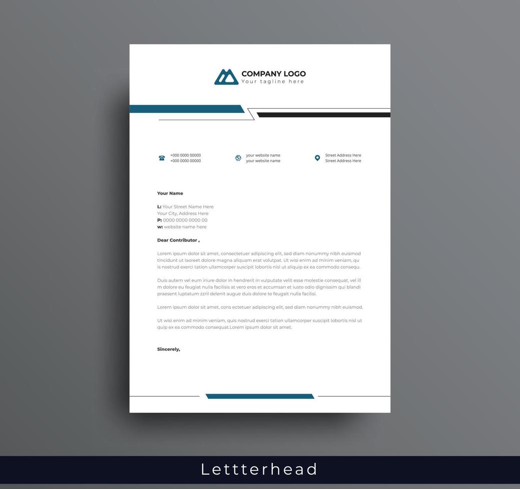 Modern Creative and Clean business style letterhead Design of your corporate project design. set to print with vector illustration. Business letterhead bundle.