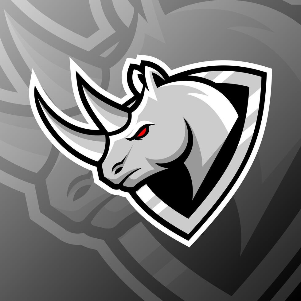 vector graphics illustration of a rhino in esport logo style. perfect for game team or product logo