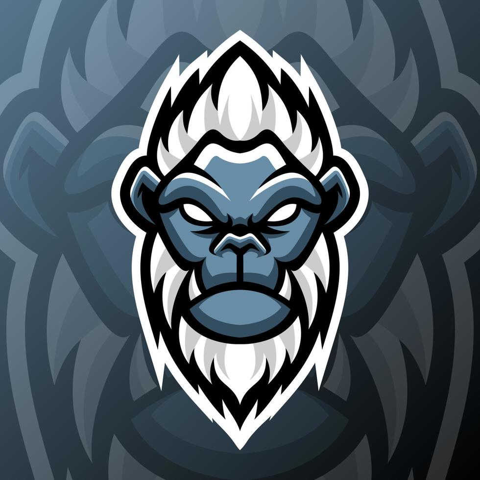 ilustración gráfica vectorial de un yeti en estilo de logotipo de esport. perfecto para el equipo de juego o el logotipo del producto vector