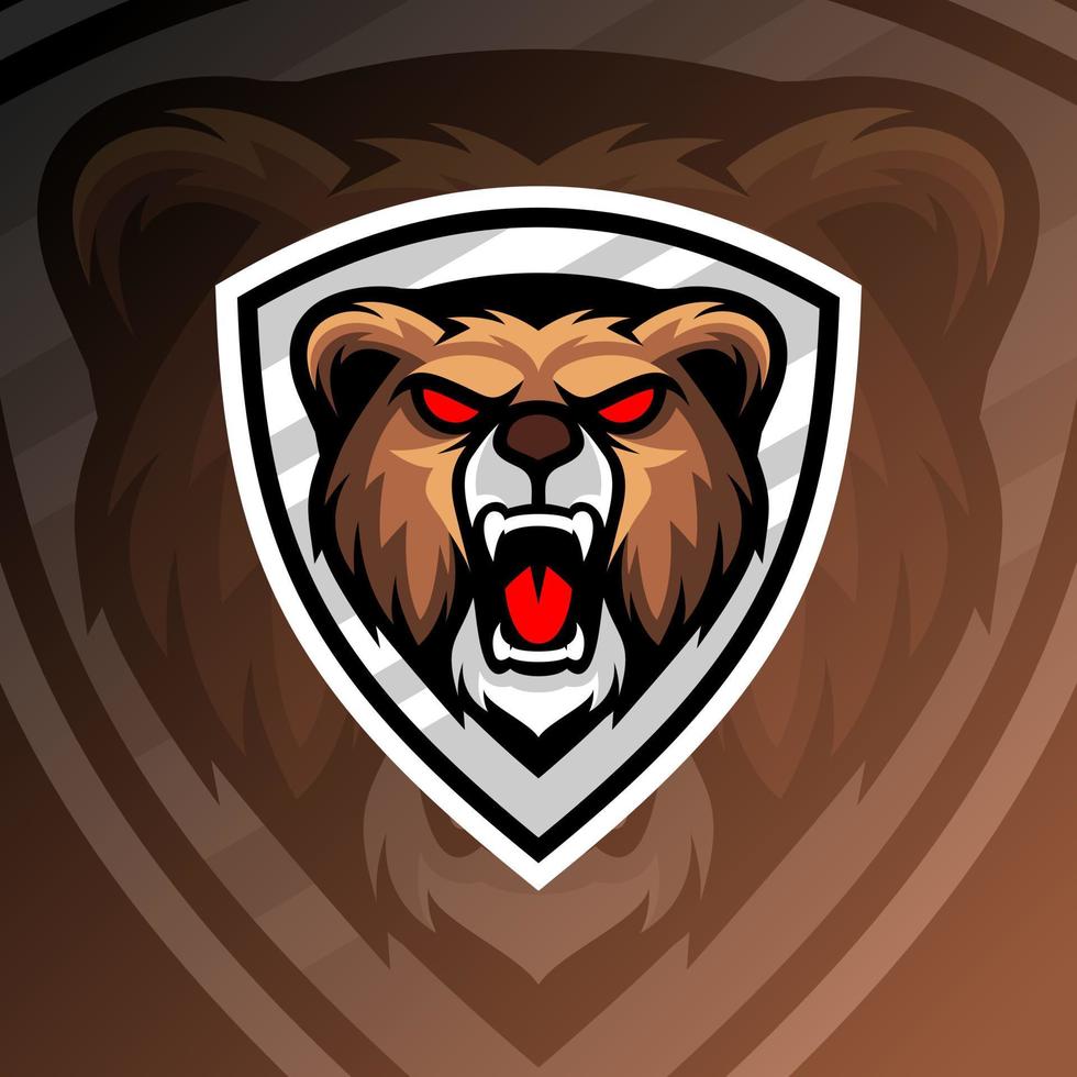 vector graphics illustration of a angry bear in esport logo style. perfect for game team or product logo