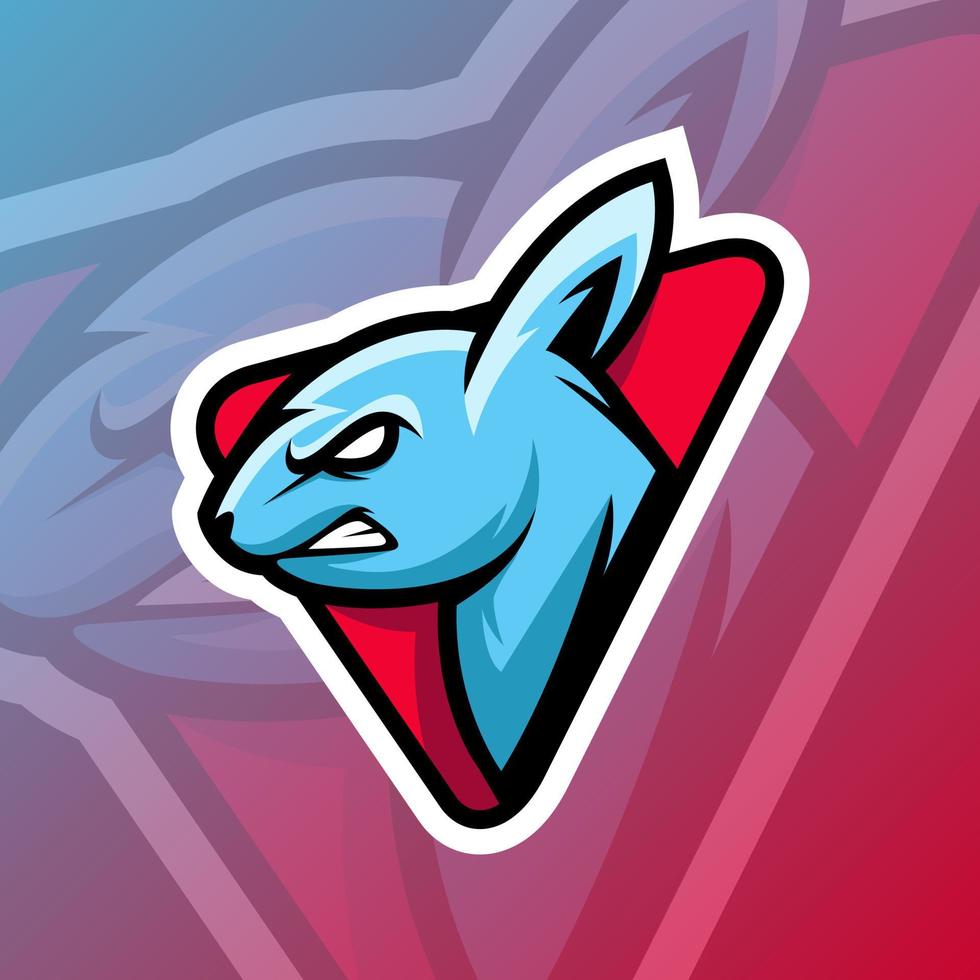 ilustración gráfica vectorial de un conejo enojado en estilo de logotipo de esport. perfecto para el equipo de juego o el logotipo del producto vector