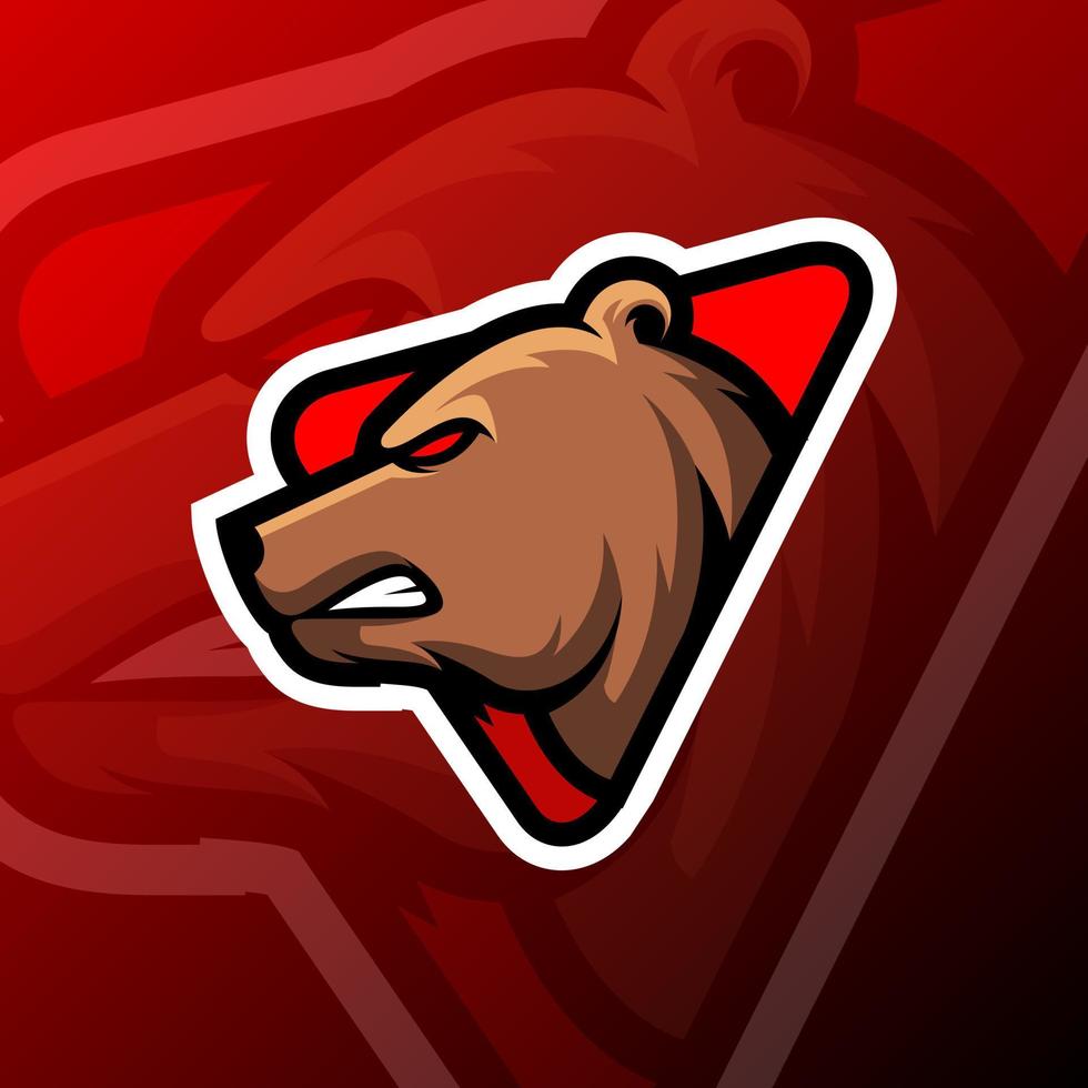 vector graphics illustration of a bear angry in esport logo style. perfect for game team or product logo